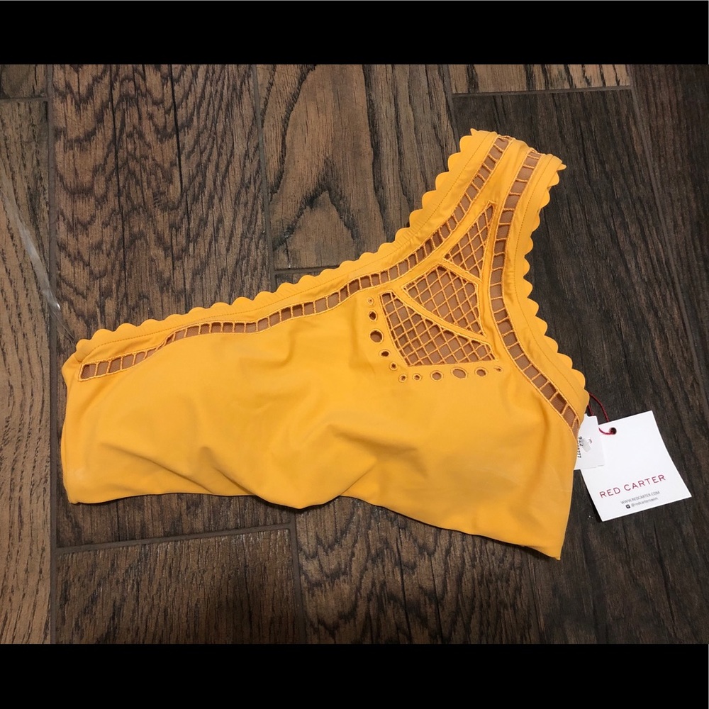 Red Carter One Shoulder Bikini Top
